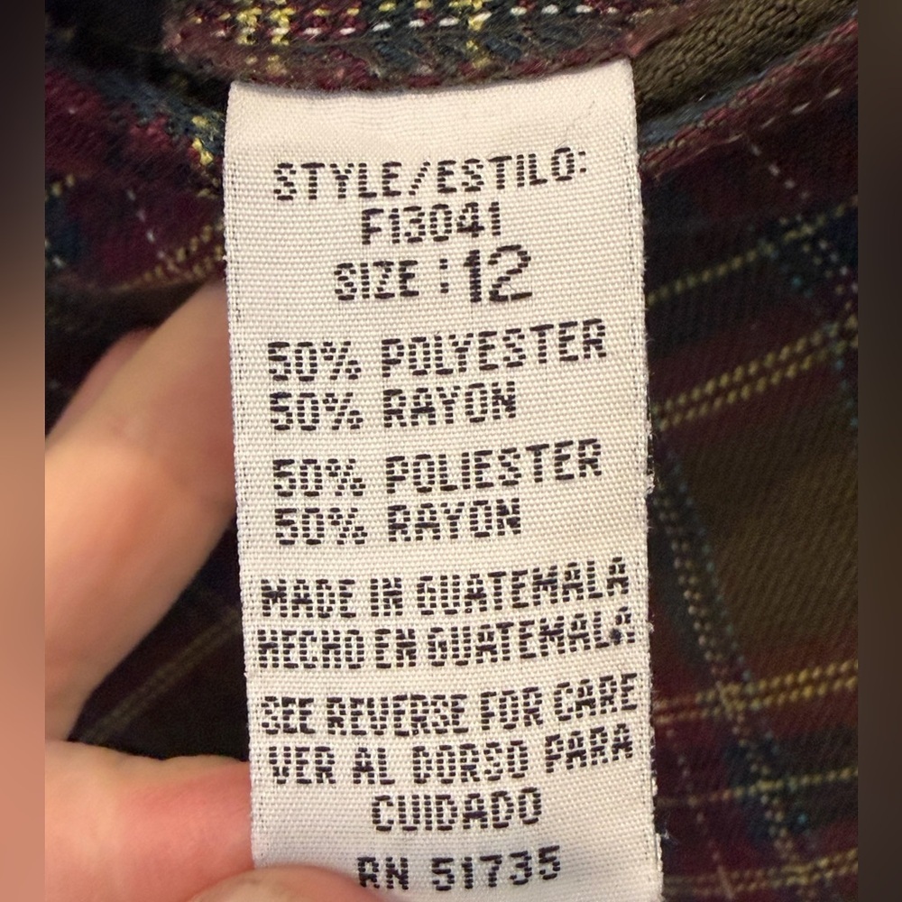Vintage Sag Harbor Plaid Bias Cut Midi Skirt // Earthy Academia Grunge Vibe 12 - Picture 10 of 10
